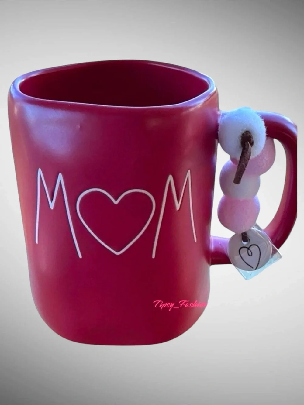 Rae Dunn MOM Red Mug Heart Charm 2024 Release NWT